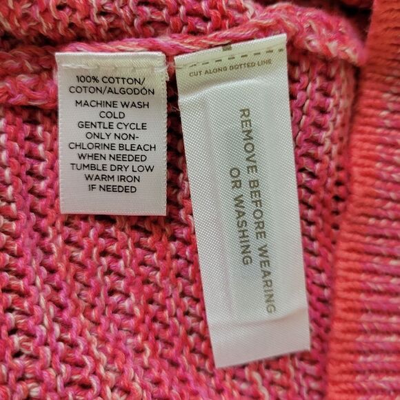 Loft Women's Pink Marled Roundneck Lightweight Elbow-length Pullover Sweater - Picture 10 of 11